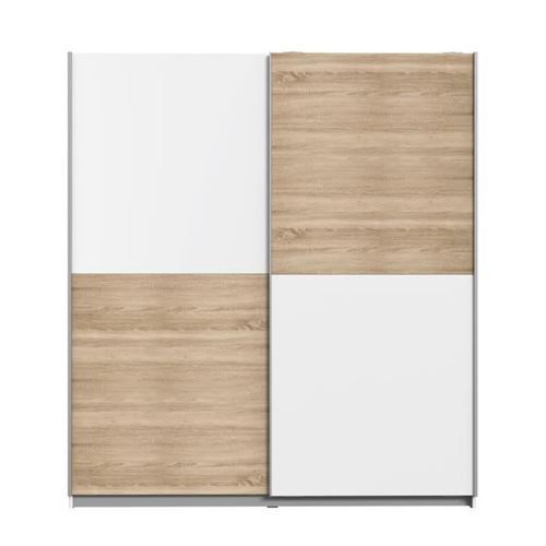 ULOS Armoire de chambre - style contemporain décor chene et blanc - L 170,3 cm