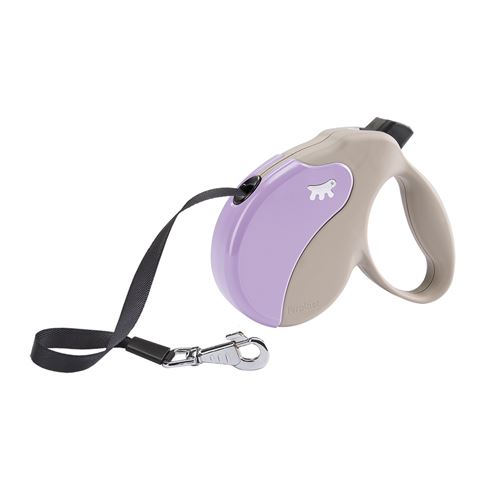 Comparer les prix de Laisse rétractable pour chiens AMIGO TAPE MEDIUM, sangle rétractable, 5 mètres, max 25 kg, Lilas