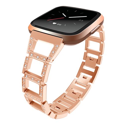 Bracelet en acier inoxydable élégant pour Fitbit Versa 3 / Sense - Or rose