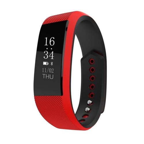 Montre Connectée Cardio OLED Étanche Compatible Android iOs Podomètre SMS Rouge - YONIS