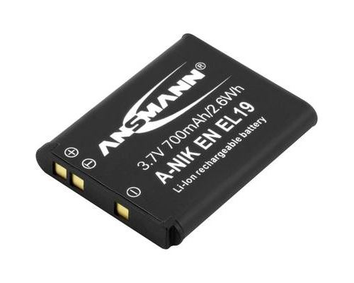 ANSMANN A-Nik EN EL 19 - Batterie - Li-Ion - 700 mAh - pour Nikon Coolpix A100, A300, S2900, S32, S33, S3700, S5300, S6800, S6900, S7000, W100, W150