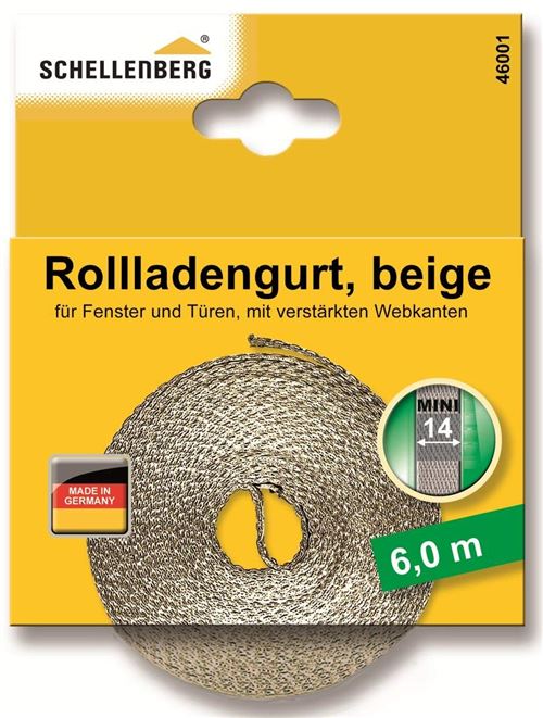 Schellenberg Beige 46001 Sangle De Volet Roulant 14 Mm 6 M