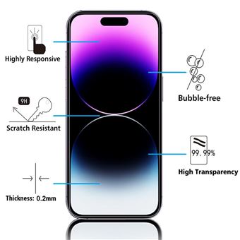 Couverture Totale Protection écran Anti-espion Pour IPhone 14 Pro Max [2 Pièces] - Verre Trempé 9H, Angles 28°, Installation Facile Protection écran IPhone 14 Pro Max