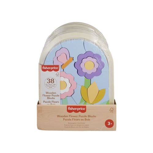 Fisher-Price-Puzzle Fleurs En Bois-Puzzle 37 Pieces Pour La Maternelle Hxt97