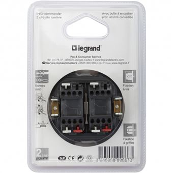 Interrupteur Double Va-et-vient Legrand Neptune 2 - Couleur Beige - Occasion Fonctionnel