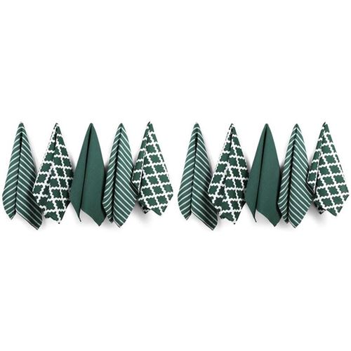 Penguin Home® 100% Torchon en Pur Coton 10-Pièce Set, Vert Chasseur