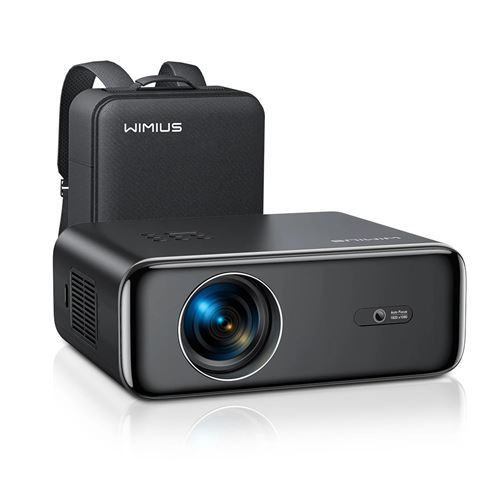 Vidéoprojecteur Wimius P62 4K, 28000 Lumens WiFi Bluetooth Full Hd 1080P Fonction Zoom 50% Wifi6 Home Cinéma 400'' Pour Phone/TV Stick/PS5/Ppt