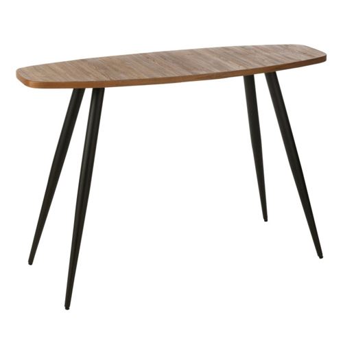 Non Communiqué Marron Console Ovale En Bois "Teck" 120Cm Naturel