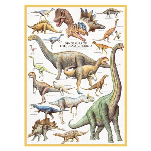 Puzzle Eurographics - Dinosaures du Jurassique, 1000 pièces