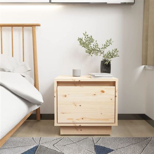 vidaXL Table de chevet 35x34x32 cm Bois de pin solide