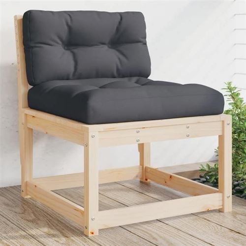 VIDAXL - Canapé de Jardin - Bois - Modulaire - Avec Coussins - Image 3