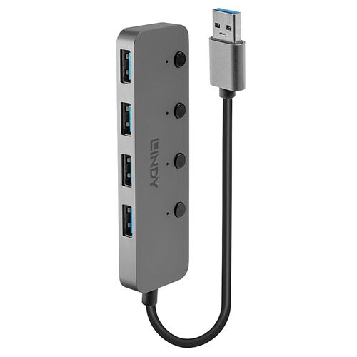 LINDY hub usb 3.0 4 ports argent