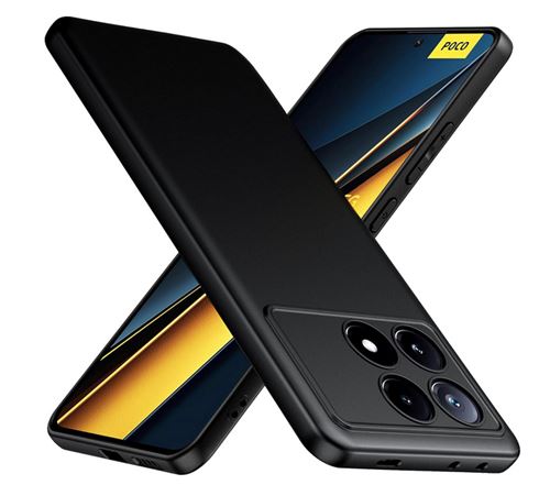 Coque pour Xiaomi Redmi K70E 5G / Poco X6 Pro 5G - housse etui silicone gel fine + film ecran - NOIR - htdmobiles