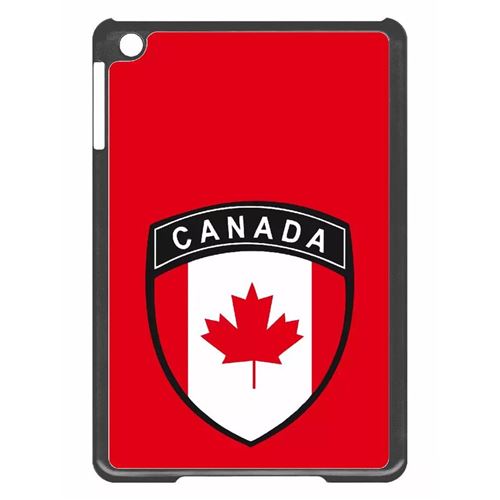 Coque tablette My-Kase pour iPad mini 2 - blason canada fond rouge - Plastique Noir