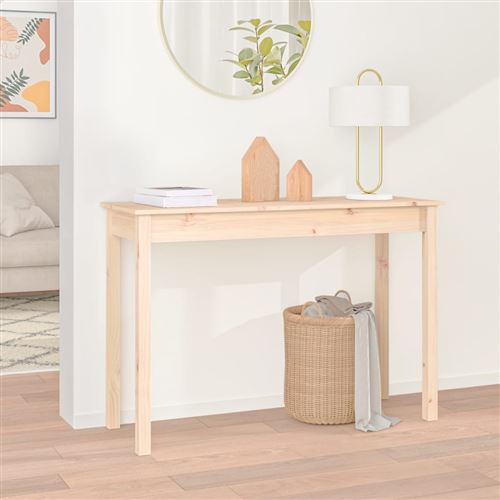 vidaXL - Table console - Bois massif de pin - 110 x 40 x 75 cm - Image 3