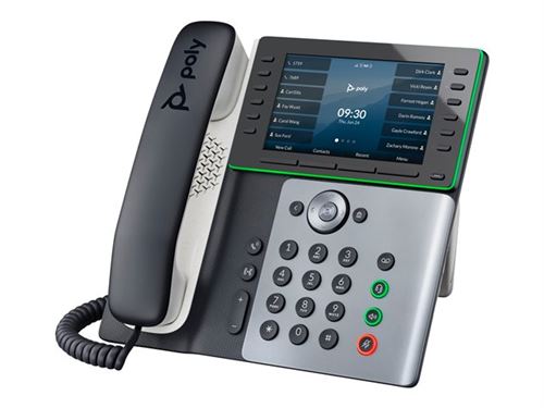Poly Edge E500 - Téléphone VoIP avec ID d appelant/appel en instance - (conférence) à trois capacité d appel - SIP, SDP - 48 lignes - bleu nuit, blanc