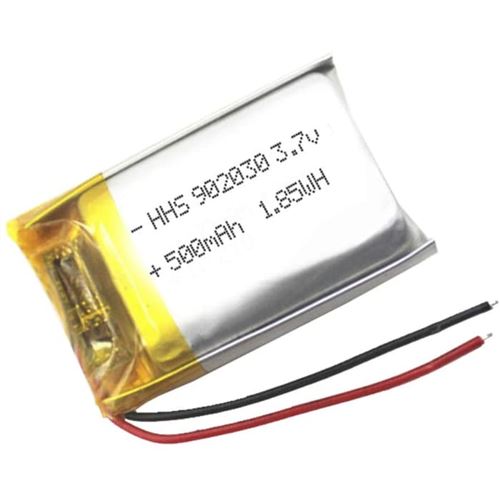 Batterie LiPo Rechargeable 902030 3.7V 500mAh Compatible avec DJI Tello, WLtoys K989, Hélicoptères RC Protection PCM, Jaune
