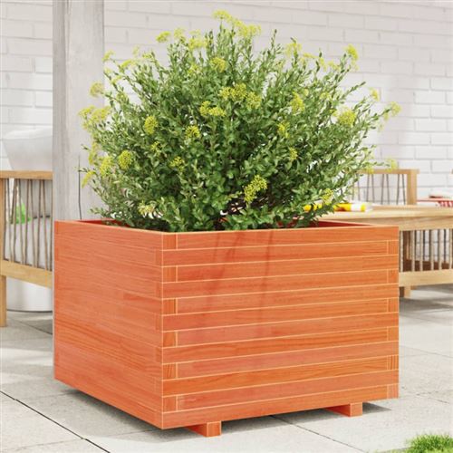 Vidaxl Marron Jardinière Cire 70X70x49,5 Cm Bois De Pin Massif - Image 3