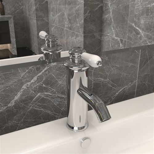 Vidaxl Robinet De Lavabo De Salle De Robinet D'evier Mitigeur De Salle De Bain Salle D'eau Maison Intérieur Bain Finition Chromée 130X180 Mm - Image 3