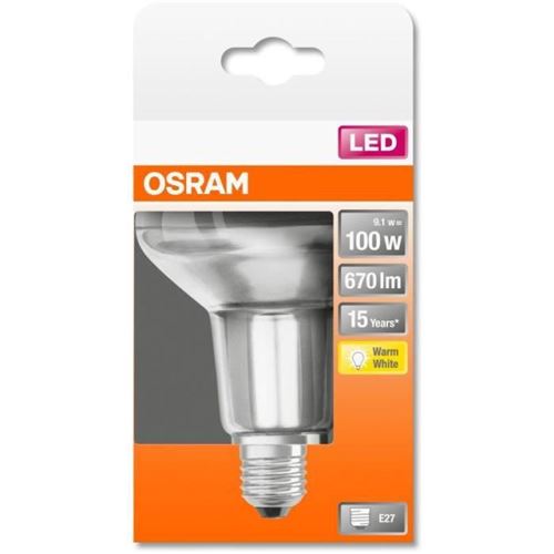 OSRAM Spot R80 LED verre clair 9,1W=100 E27 chaud