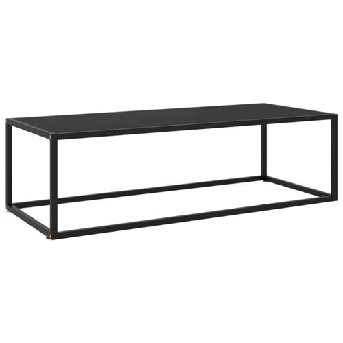 Vidaxl table basse noir avec verre noir 120x50x35 cm