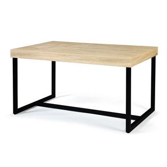 Table à manger industrielle bois et métal noir 150cm - DETROIT