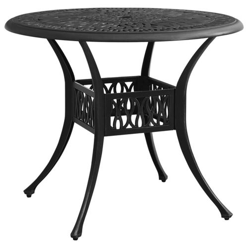 Non Communiqué Noir Table De Jardin 90X90x74 Cm Aluminium Coulé