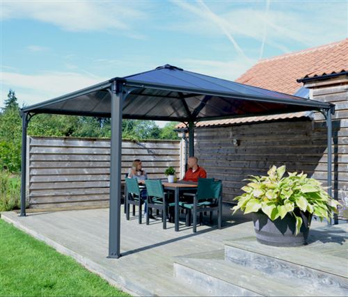 Gazébo tonnelle 18. 4m² gris anthracite - palram - 704044