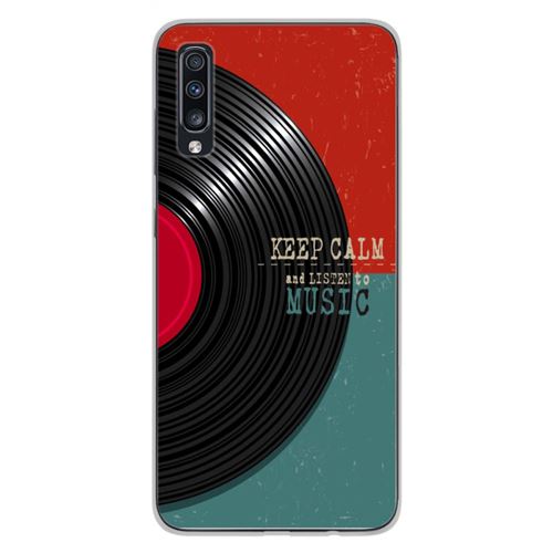 Coque en silicone imprimée compatible Samsung Galaxy A70 Keep calm