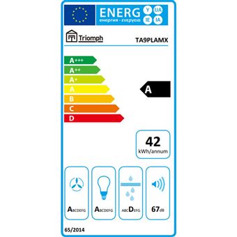 Hotte aspirante plasma inclinée ta9plamx inox 90 cm 623m3/h