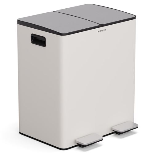 Klarstein Ecovista - Cestino Dei Rifiuti Con Contenitore Per Compost, Cestino Della Spazzatura Da 40 Litri + Contenitore Per Compost Da 3 L, Soft-close