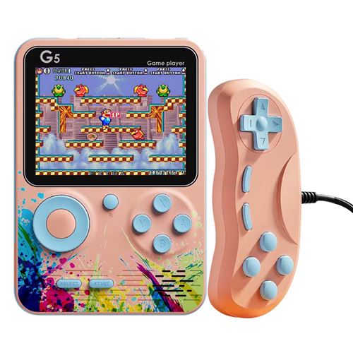 Console émulateur 500 jeux avec manette multijoueurs Modèle StreetArt TechKidz Rose