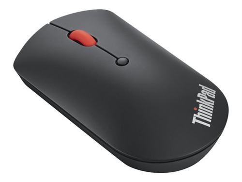Lenovo ThinkPad Silent - Souris - droitiers et gauchers - bleu optique - 3 boutons - sans fil - Bluetooth 5.0 - noir - boîtier marron
