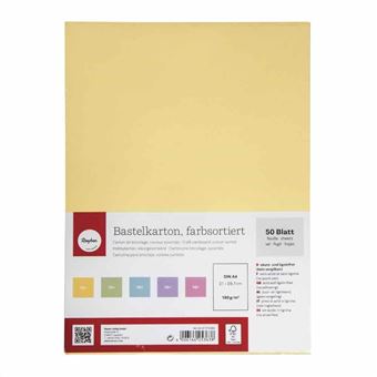 Papier cartonné A4 - 180 gr -Assortiment de couleurs - 30 pcs
