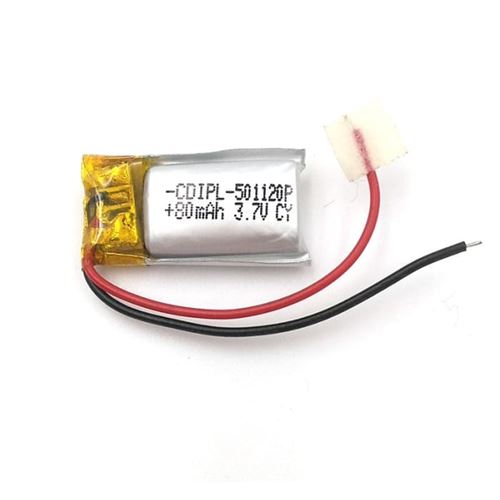 Batterie LiPo Rechargeable 501220 3.7V 80mAh pour Téléphone, GPS, MP3, MP4, Lumières LED Compatible avec DJI Tello, WLtoys K989, Hélicoptère RC, Jaune