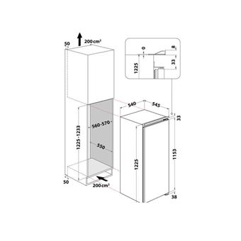 Réfrigérateur 1 porte intégrable à pantographe 200l Indesit INC861