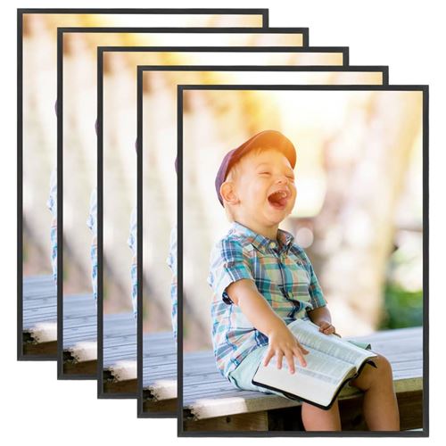 vidaXL Collage de cadres photo 5 pcs de mur table Noir 15x21 cm MDF