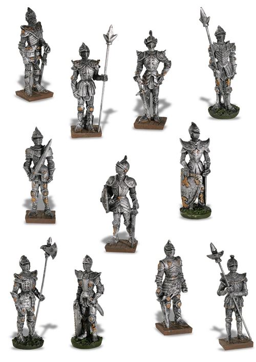 objet de décoration - IMPEXIT - Ensemble de 11 Soldats médiévaux 9,5/4/2 cm