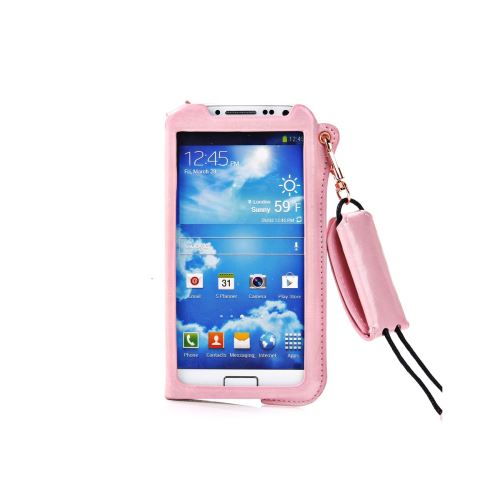 Etui pouch porte clé rose ouverture face avant pour Samsung Galaxy S4 I9500