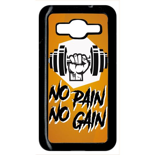 Coque samsung galaxy core prime g3608 no pain no gain fond orange