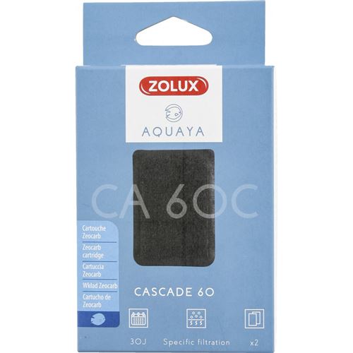 Meilleurs prix pour Filtre pour pompe cascade 60, filtre CA 60 C cartouche zeocarb x 2 pour aquarium.