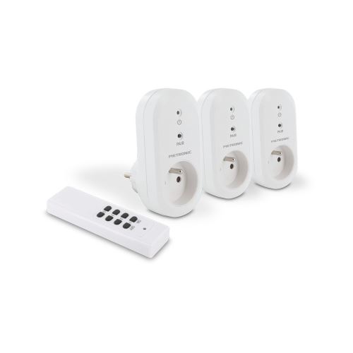 METRONIC Prise télécommandées (lot de 3) 2300 W + télécommande - 495044
