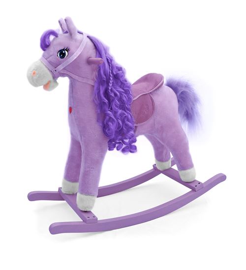 Cheval à bascule interactif Princess avec petit coeur lumineux enfant 3ans+ | Violet