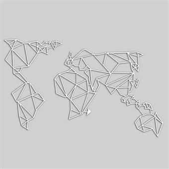 5010 Sur Décoration Murale En Metal Carte Du Monde Blanc Art