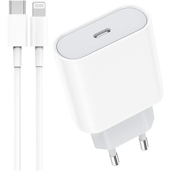 Genuine Chargeur rapide USB-C 20W PD Compatible pour iPhone - Câble USB-C  vers Lightning à prix pas cher