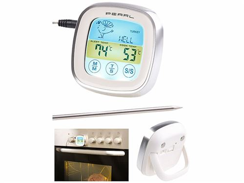 Thermomètre à viande numérique avec écran tactile, jusqu'à 250°C