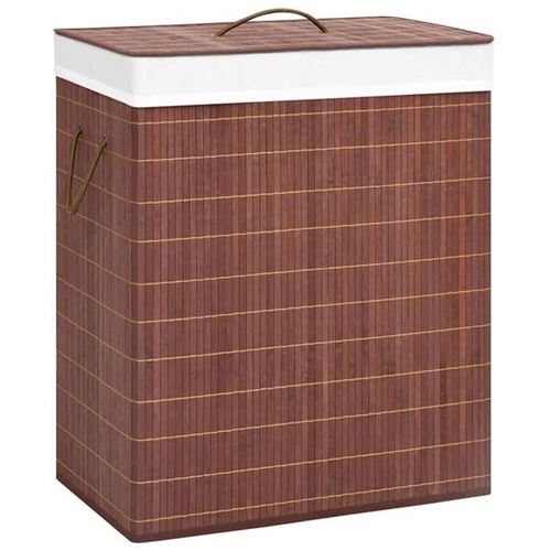 vidaXL Panier à linge avec 2 sections bambou marron 100 L320748