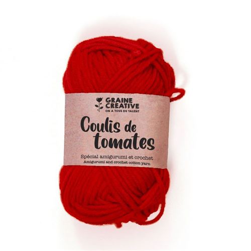 Fil de coton spécial crochet et amigurumi 55 m - rouge - Graine Créative