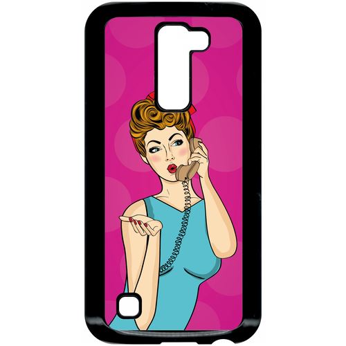 Coque Lg K10 Modele K420n Pin Up Fond Rose