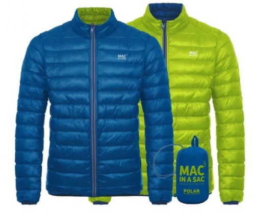 Mac in A Sac veste en duvet Polar Down deux côtés hommes bleu / lime taille M